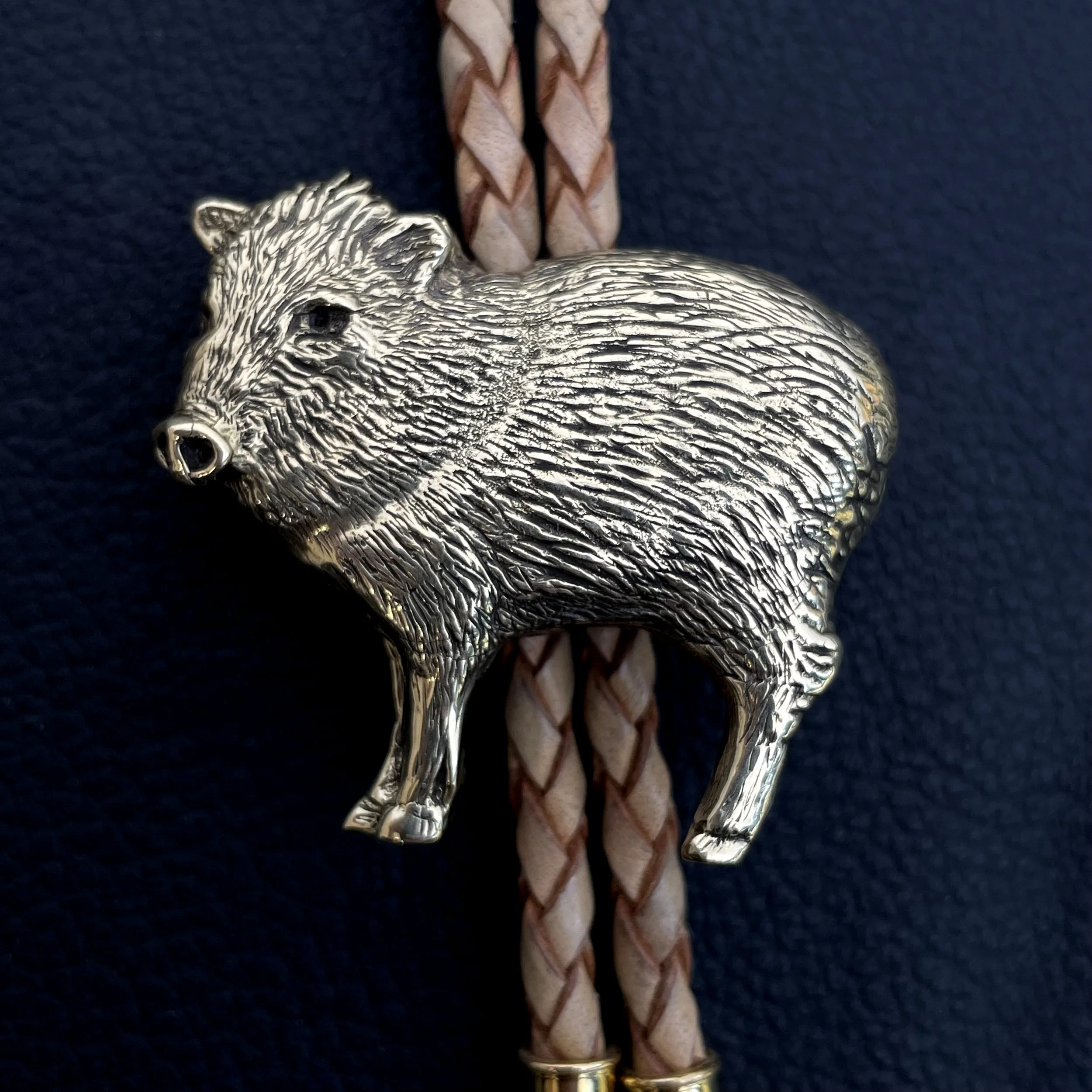 Javelina Bolo Tie — HELIOTROPE — handcrafted in Tucson